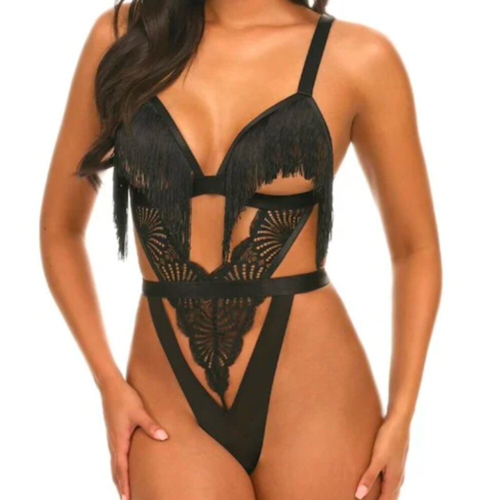 Black Fringe Teddy